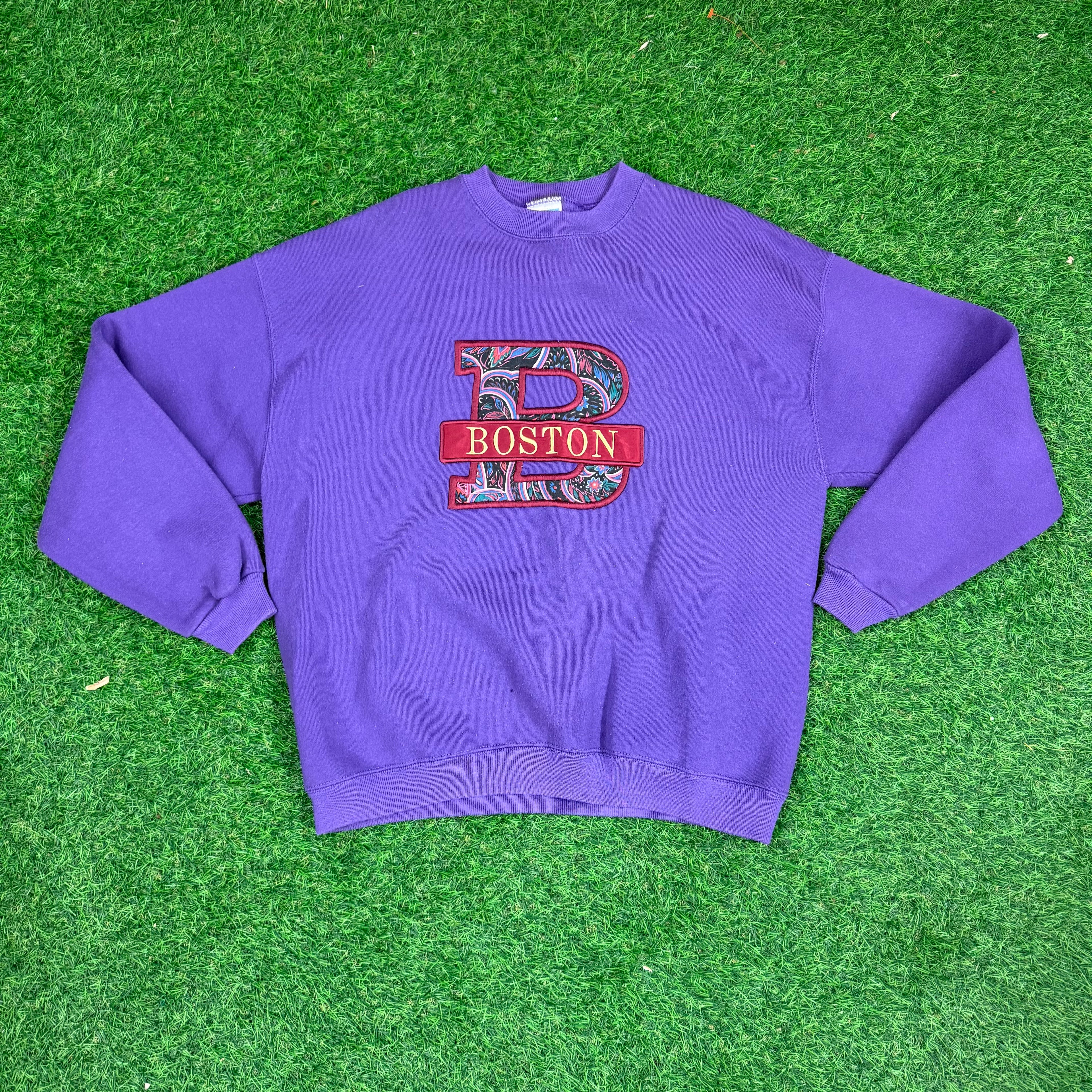Vintage Paisley Boston Sweatshirt - L